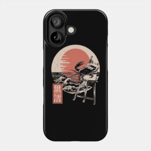 Japanese Crab Sumi-e Style Ocean Creature Ukiyo-e Beach Art Phone Case