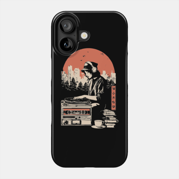 Japanese Wabi Sabi Style - Lo-Fi DJ Girl Retro Art Phone Case by TuncGK