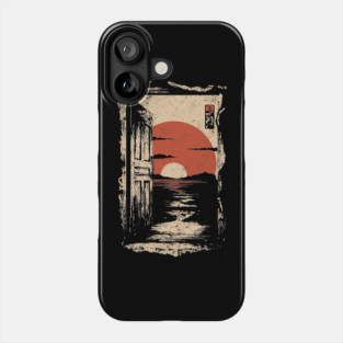 Japanese Door to New Life - Vintage Sunrise Art Phone Case