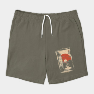 Japanese Door to New Life - Vintage Sunrise Art Shorts