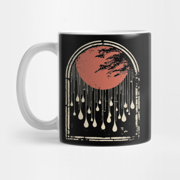 Abstract Japanese City Rain Drops - Vintage Grunge Art by TuncGK