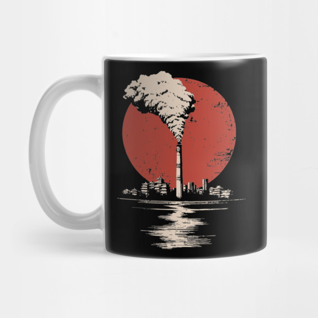 Vintage Japanese Industrial Factory - Retro Smoke Art by TuncGK