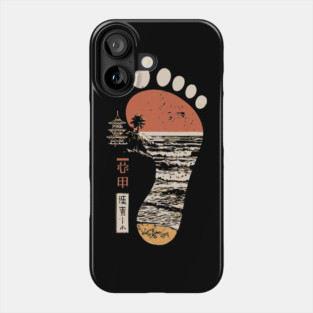 Japanese Footprint Journey - Vintage Coastal Pagoda Art Phone Case