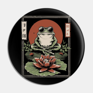 Cool Zen Frog with Aviators - Vintage Japanese Art Pin