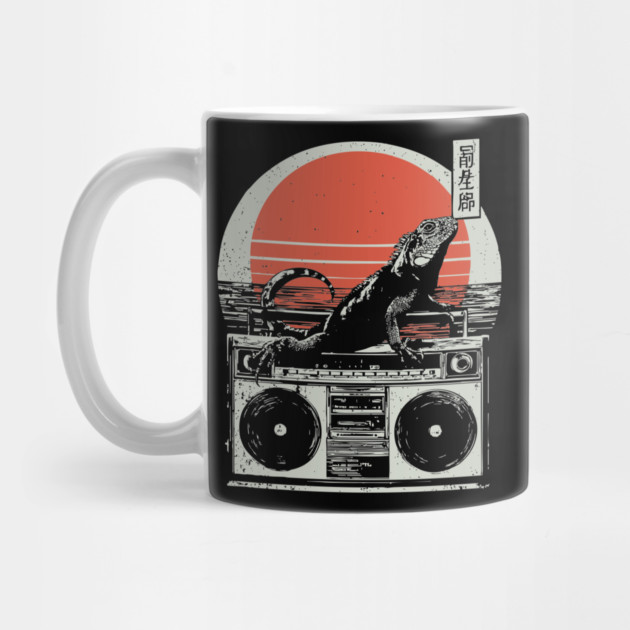 Retro Iguana Boombox - Vintage Japanese Beach Vibes by TuncGK