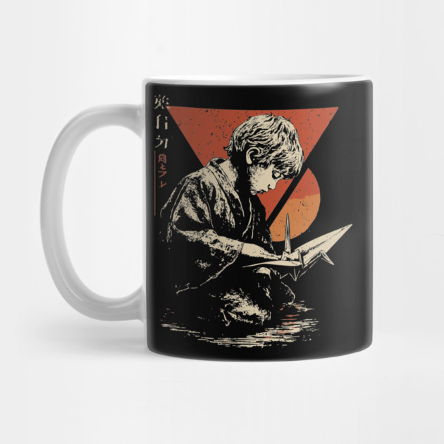 Japanese Origami Crane Kid - Vintage Art of Patience by TuncGK