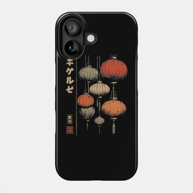Japanese Lanterns Festival - Vintage Night Glow Art Phone Case by TuncGK