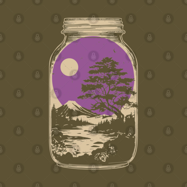 Miniature Japanese Zen Garden in a Jar - Vintage Art by TuncGK