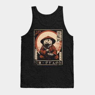 Zen Master Otter - Cute Japanese Vintage Animal Art Tank Top