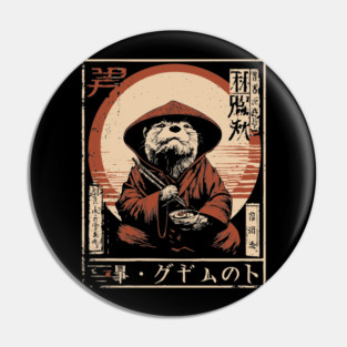 Zen Master Otter - Cute Japanese Vintage Animal Art Pin