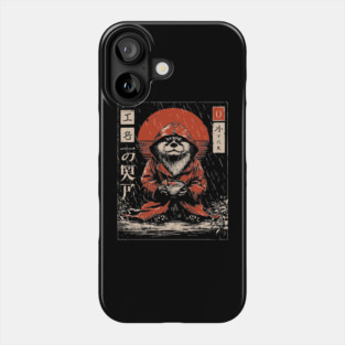 Cozy Otter in Raincoat - Cute Japanese Vintage Animal Art Phone Case
