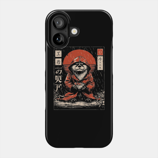 Cozy Otter in Raincoat - Cute Japanese Vintage Animal Art Phone Case by TuncGK