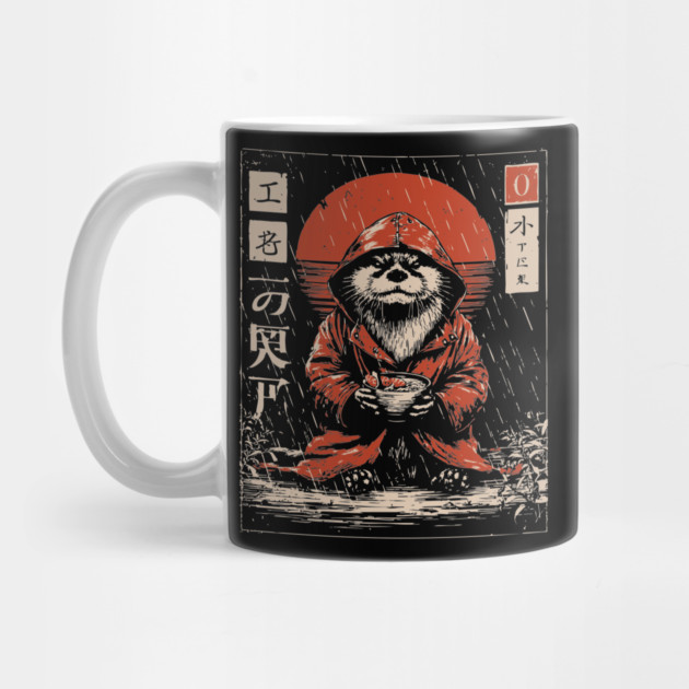 Cozy Otter in Raincoat - Cute Japanese Vintage Animal Art by TuncGK
