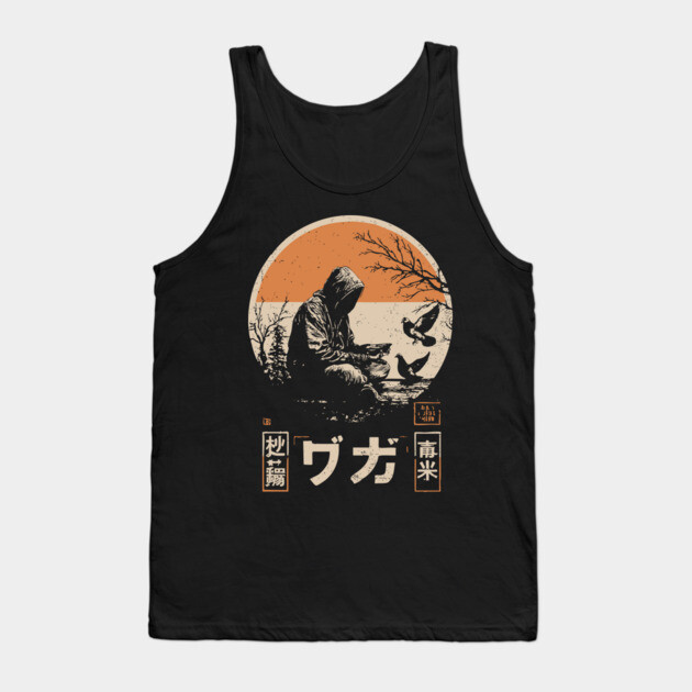 Urban Pigeon Whisperer - Vintage Japanese Cyberpunk Art Tank Top by TuncGK