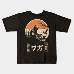Urban Pigeon Whisperer - Vintage Japanese Cyberpunk Art Kids T-Shirt