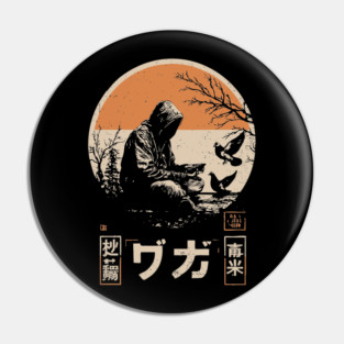 Urban Pigeon Whisperer - Vintage Japanese Cyberpunk Art Pin