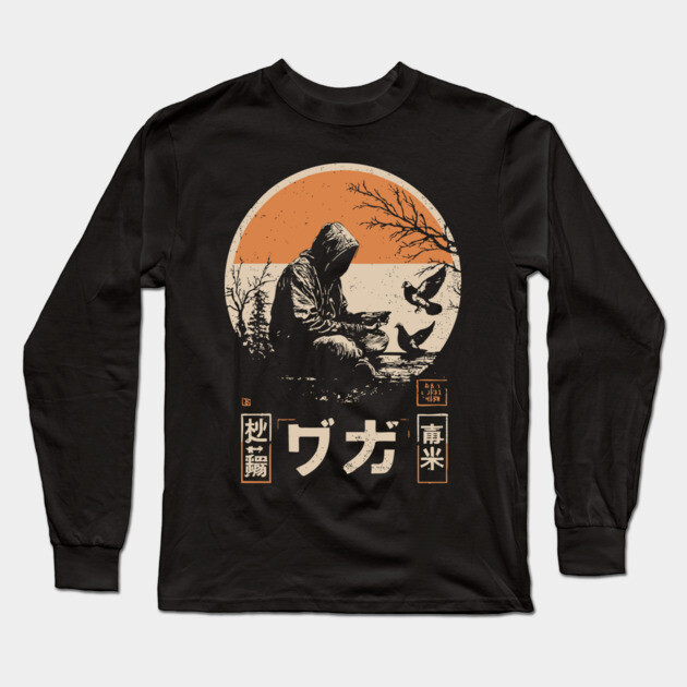 Urban Pigeon Whisperer - Vintage Japanese Cyberpunk Art Long Sleeve T-Shirt by TuncGK