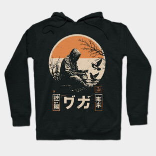 Urban Pigeon Whisperer - Vintage Japanese Cyberpunk Art Hoodie