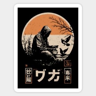 Urban Pigeon Whisperer - Vintage Japanese Cyberpunk Art Magnet