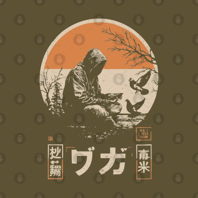 Urban Pigeon Whisperer - Vintage Japanese Cyberpunk Art by TuncGK