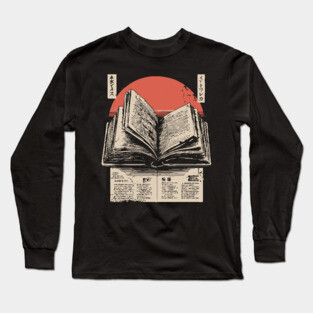 Timeless Knowledge - Vintage Japanese Open Book Art Long Sleeve T-Shirt