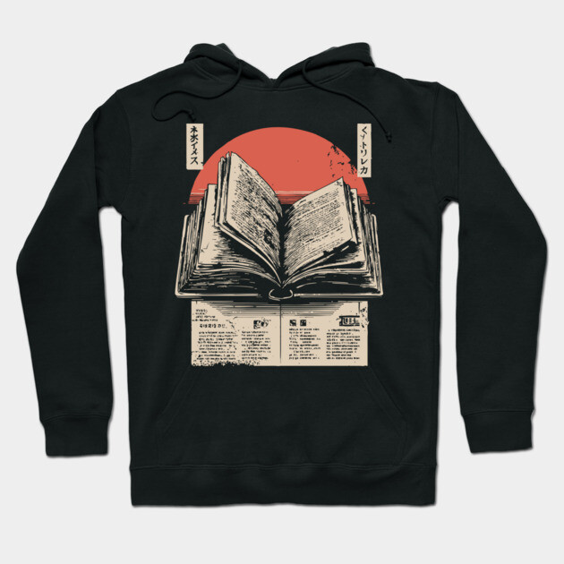 Timeless Knowledge - Vintage Japanese Open Book Art Hoodie by TuncGK