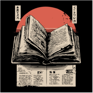 Timeless Knowledge - Vintage Japanese Open Book Art Posters and Art