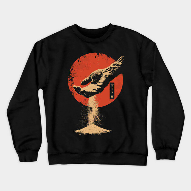 Sands of Time - Symbolic Japanese Impermanence Art Crewneck Sweatshirt by TuncGK