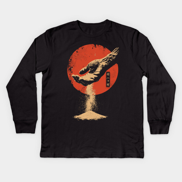 Sands of Time - Symbolic Japanese Impermanence Art Kids Long Sleeve T-Shirt by TuncGK