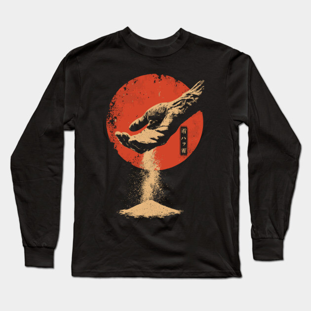 Sands of Time - Symbolic Japanese Impermanence Art Long Sleeve T-Shirt by TuncGK