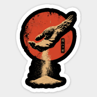 Sands of Time - Symbolic Japanese Impermanence Art Sticker