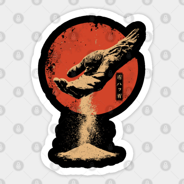 Sands of Time - Symbolic Japanese Impermanence Art Sticker by TuncGK