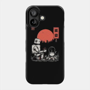 Robot Campfire Tea - Vintage Japanese Sci-Fi Art Phone Case