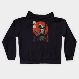 Samurai on Smartphone - Funny Japanese Vintage Tech Art Kids Hoodie