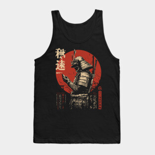 Samurai on Smartphone - Funny Japanese Vintage Tech Art Tank Top