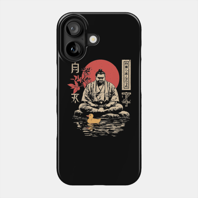 Sumo Wrestler & Rubber Duck - Funny Japanese Bath Time Art Phone Case by TuncGK