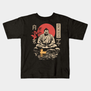Sumo Wrestler & Rubber Duck - Funny Japanese Bath Time Art Kids T-Shirt