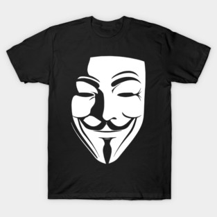 Guy Fawkes Mask V for Vendetta Anonymous Dark T-Shirt