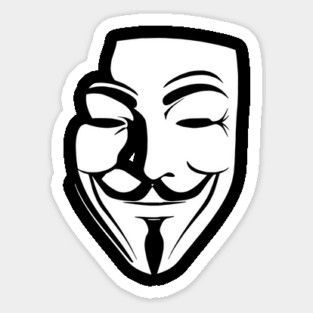 Guy Fawkes Mask V for Vendetta Anonymous Dark Sticker