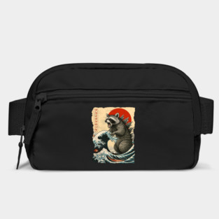 Funny Coonzilla Japanese Great Wave Raccoon Art Bag