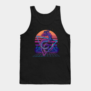 RetroWave Dragon Aesthetic Tank Top