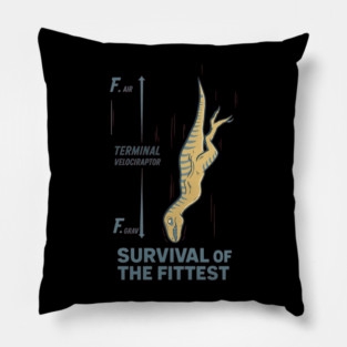 Terminal Velociraptor – Funny Science Dinosaur Parody Pillow