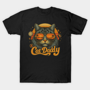 Cat Daddy Vintage Retro Distressed Cat Dad T-Shirt