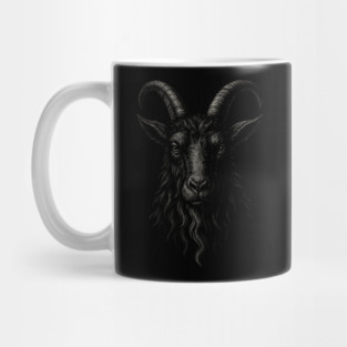 Black Goat Phillip Horned Beast Head Gothic Print Mug
