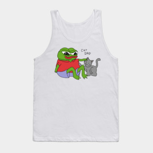 Cat Dad Pepe the Frog Tank Top