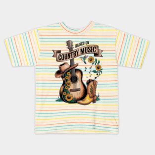 Raised On Country Music Kids T-Shirt