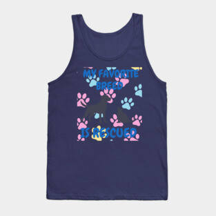 My Favorite Breed Is Rescued – Cute Dog and Cat Rescue Design Tank Top