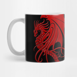 Flying Red Tribal Dragon Mug