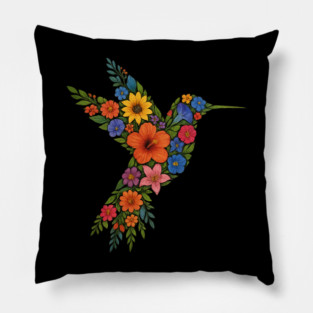 Subtle Anti Trump Floral Hummingbird Hidden Message Pillow