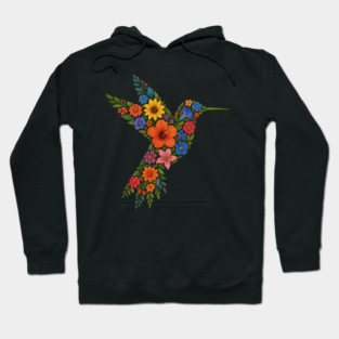 Subtle Anti Trump Floral Hummingbird Hidden Message Hoodie